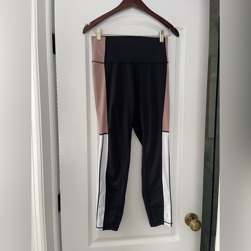 Allfenix Heidi Colorblock 7/8 Leggings Tights Black/Rose/White Combo Size L - Picture 5 of 9